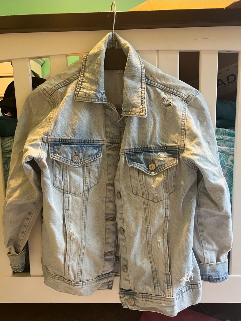 True Craft Light Blue Distressed Denim Jacket